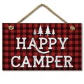 Highland Woodcrafters Happy Camper Hanging Sign 9.5 x 5.5 4103172